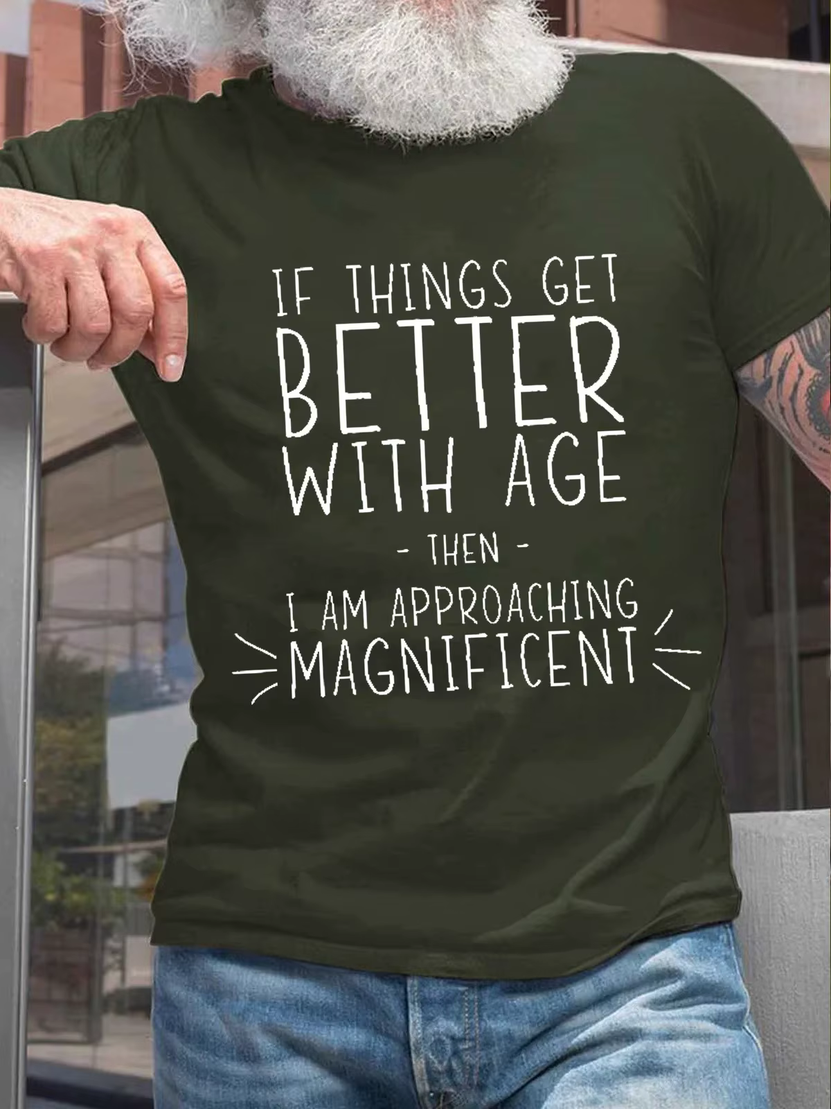 T-shirt en coton à col rond pour hommes