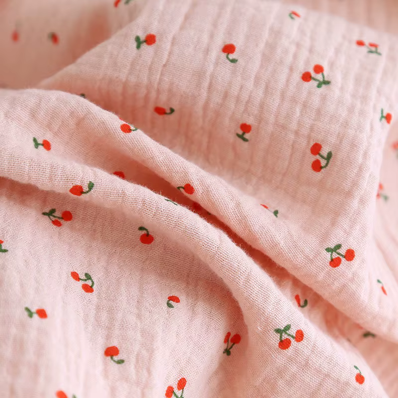 Chemise de nuit à manches courtes femmes dentelle cerise imprimé