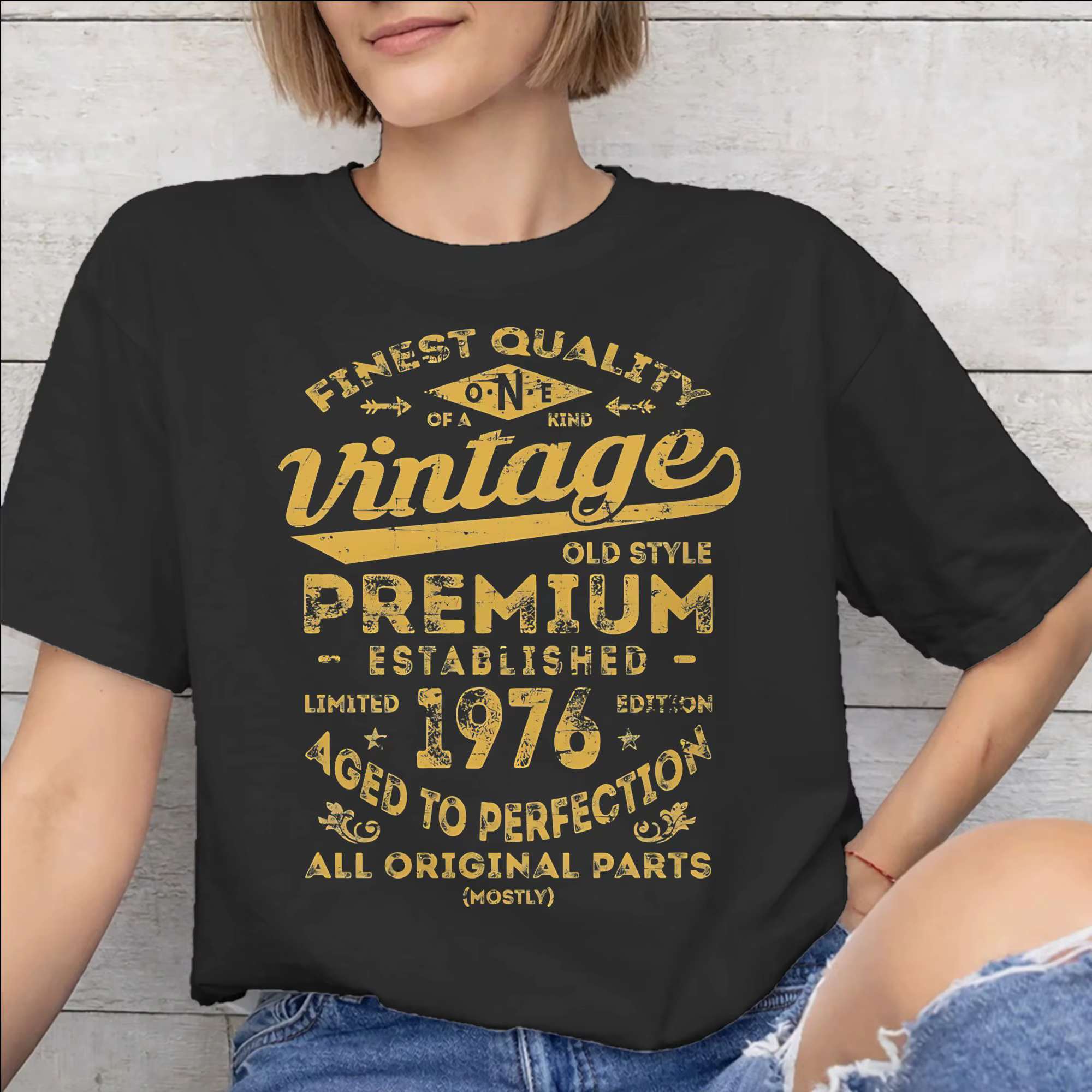 T-shirt imprimé vintage 1976 pour hommes et femmes