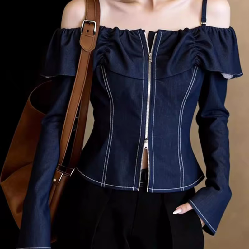 Chemise en jean bleue pour femme