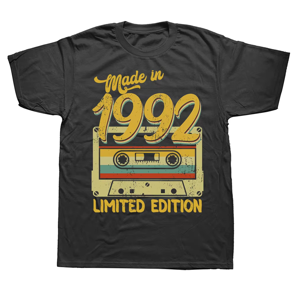 Drôle fabriqué en 1992 édition limitée classique t-shirts été graphique coton Streetwear à manches courtes cadeaux d'anniversaire T-shirt hommes