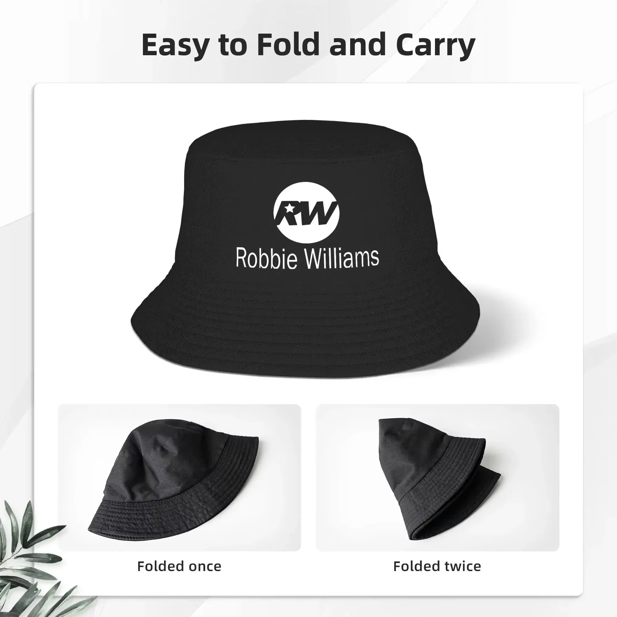 Nouveau Chapeau Bob Robbie Williams Tournée UK 2025 – Casquette de Pêcheur Hawaïenne pour Couple, Chapeau de Soleil Décontracté pour la Pêche, Casquette à Motif Original