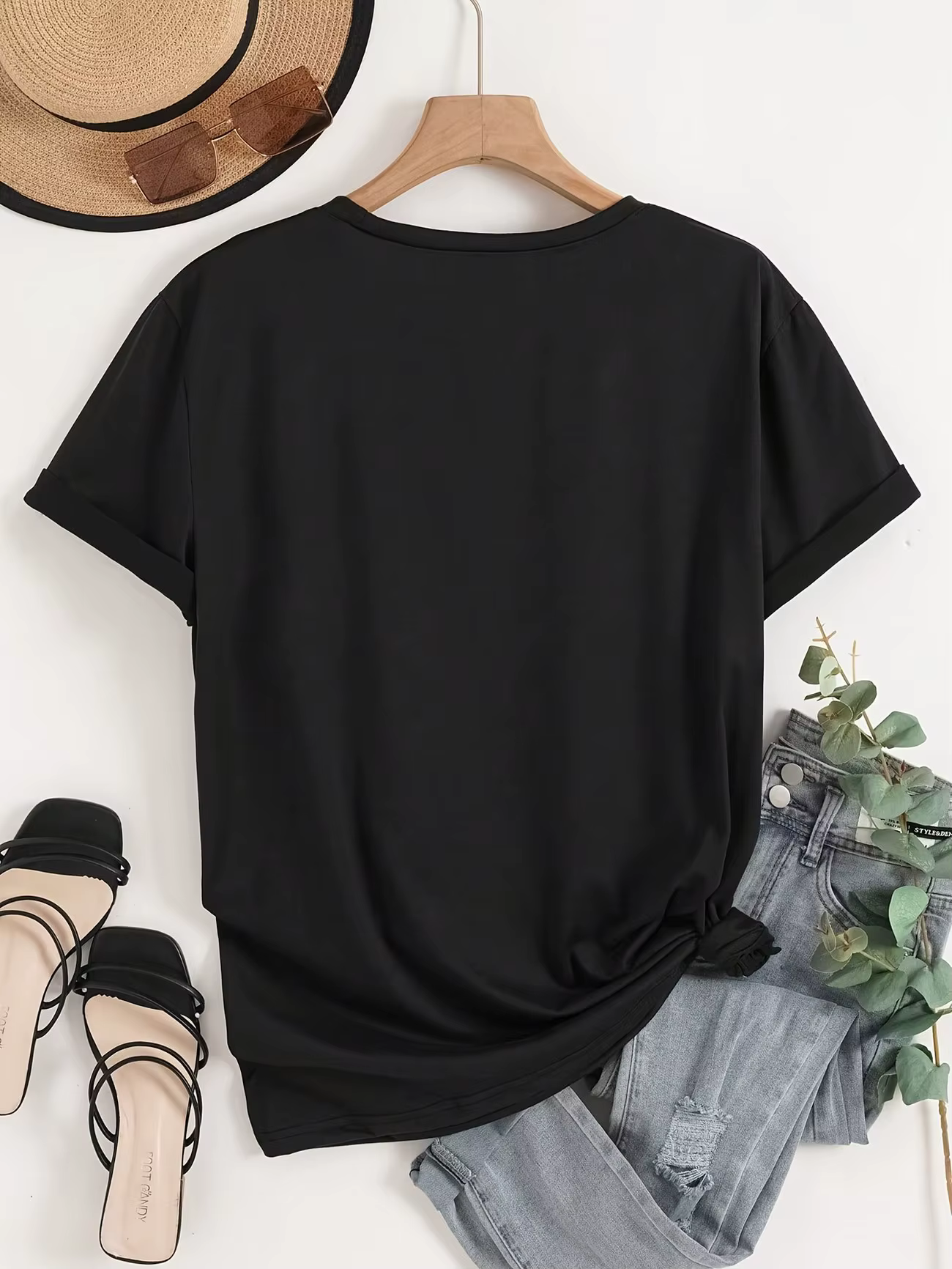 T-shirt vintage Just Breathe Dandelion à col en V