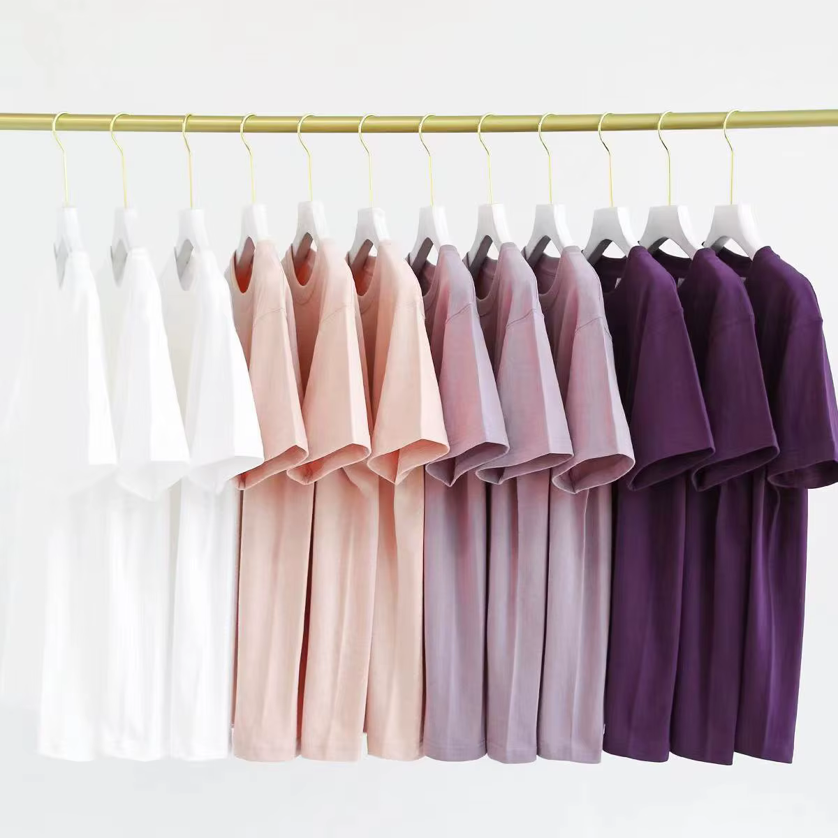 T-Shirt d'été à manches courtes violet pour hommes et femmes