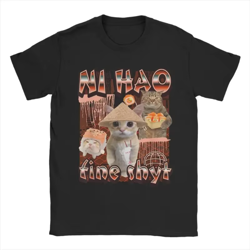 T-shirt humoristique Ni Hao Fine Shyt Meme pour hommes et femmes
