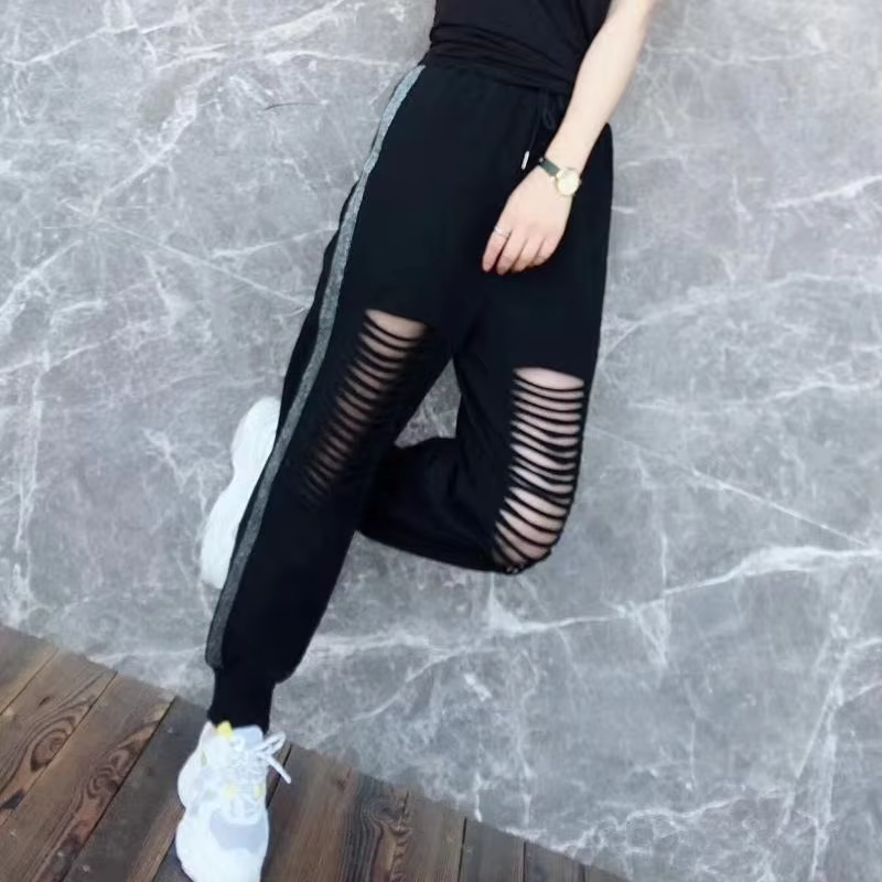 FJFor-Pantalon de jogging à rayures pour femme