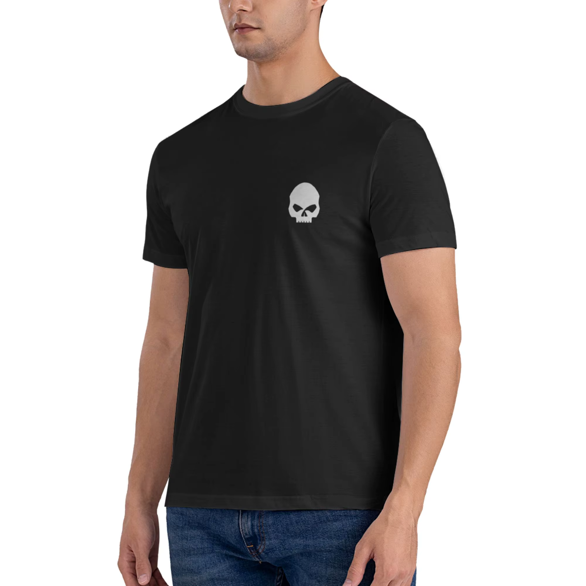 T-shirt imprimé avec logo Funny Skull Harley pour hommes