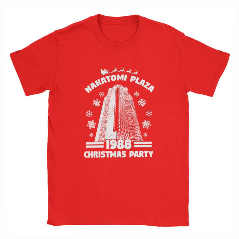T-Shirt homme 100% coton, humoristique, Nakatomi Plaza, fête de noël, 1988