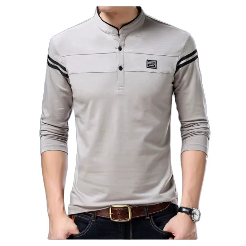 Polo à manches longues et col montant pour hommes