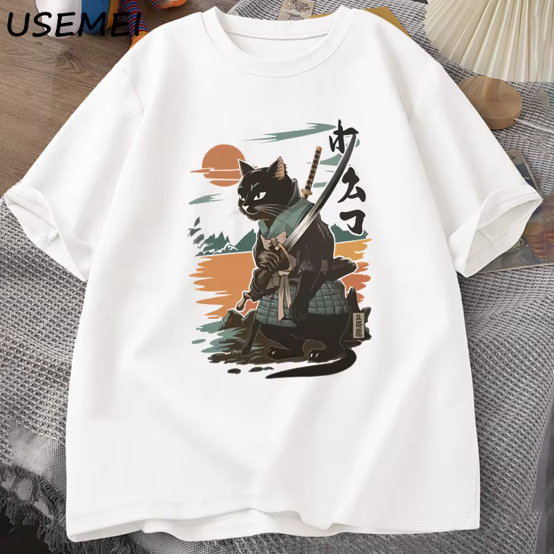 Samouraï chat T-Shirt Style japonais