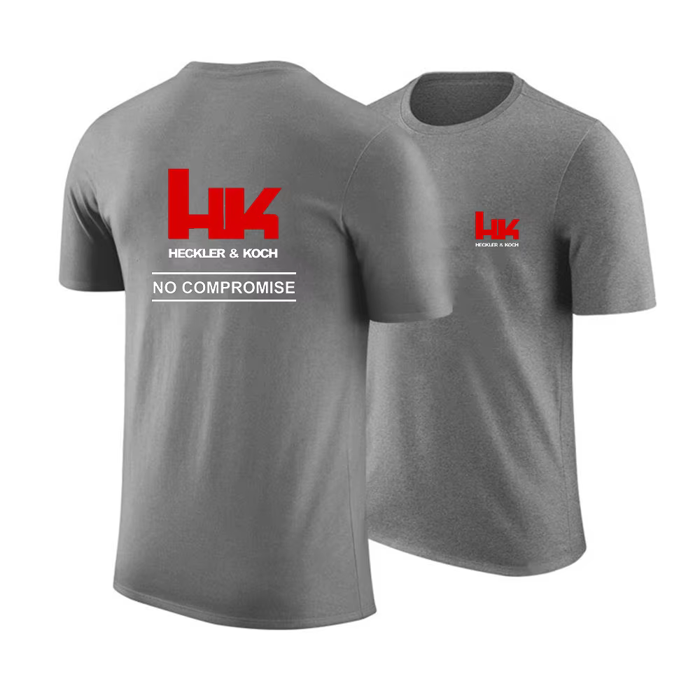 Hk Heckler Koch No Compromise Marque de créateur T-shirt à col rond pour hommes à la mode Sport décontracté à manches courtes Respirant Cool Top