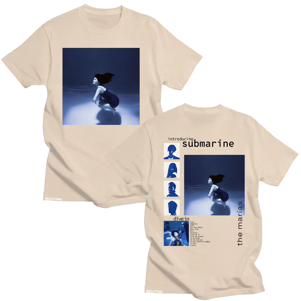 The Marias Submarine Album populaire T-shirts pour femmes/hommes tendances esthétique t-shirt été haut en coton ample