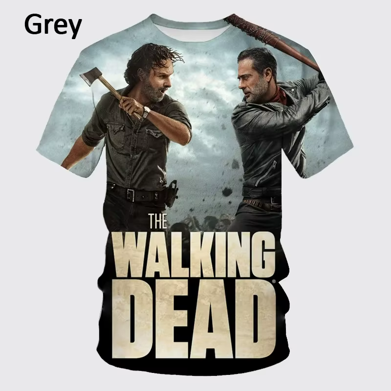 T-shirt imprimé en 3D de la série TV classique d'horreur The Walking Dead