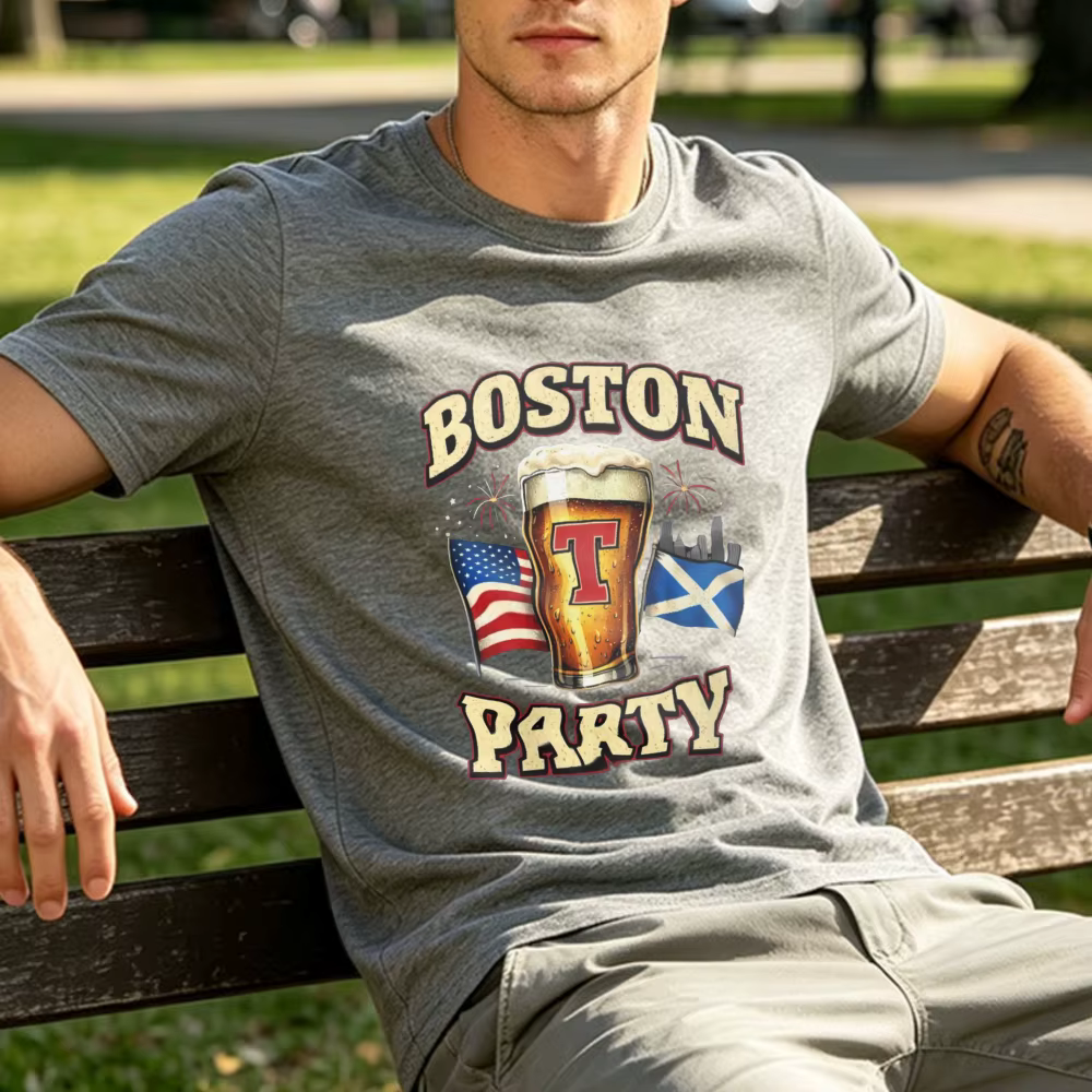 T-shirt de football Écosse Boston T-Party 2026 – T-shirts amusants à l'effigie de la bière écossaise – Hauts pour fans