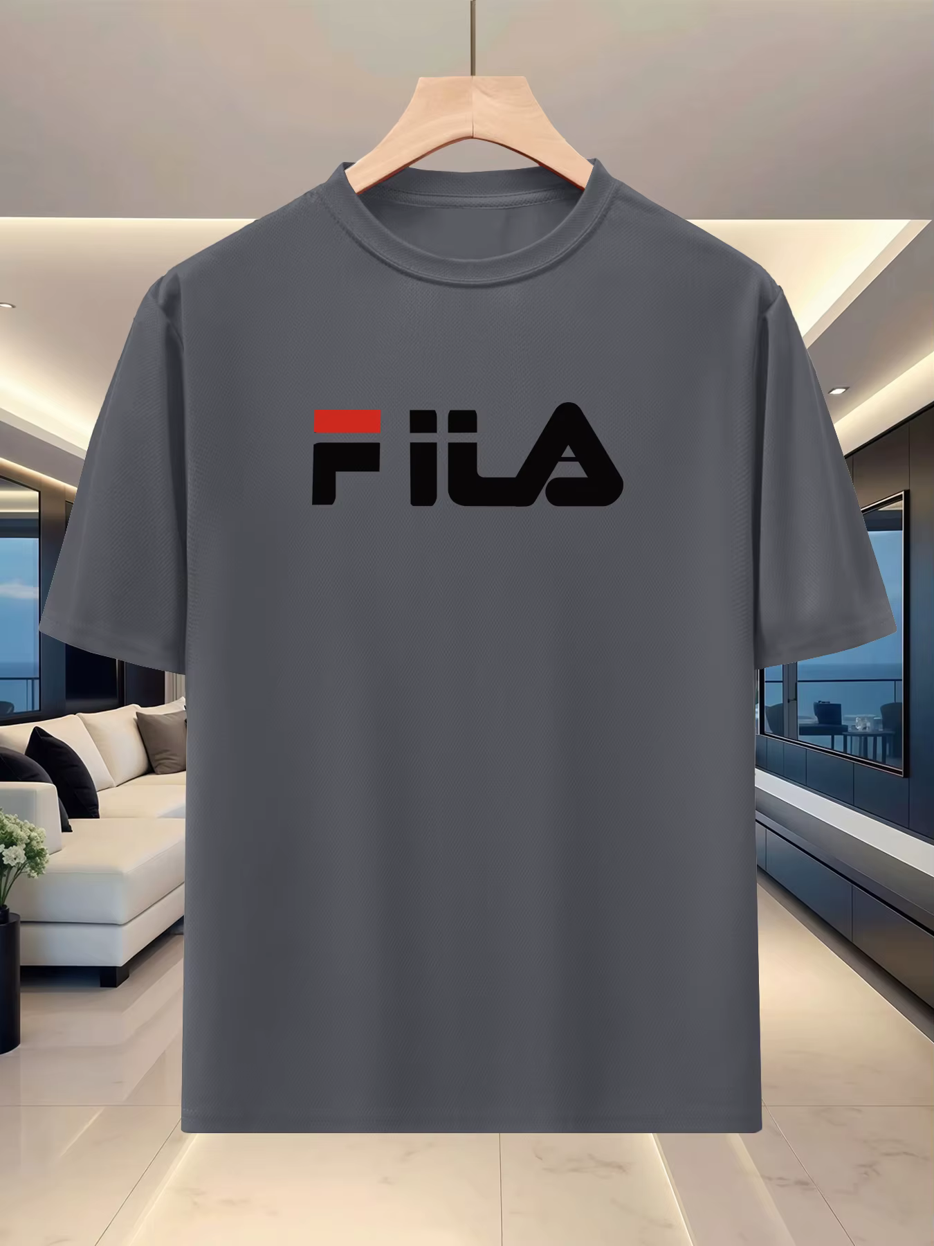 T-shirt d'été pour homme à col rond et manches courtes - Tissu léger et respirant - Sports de plein air