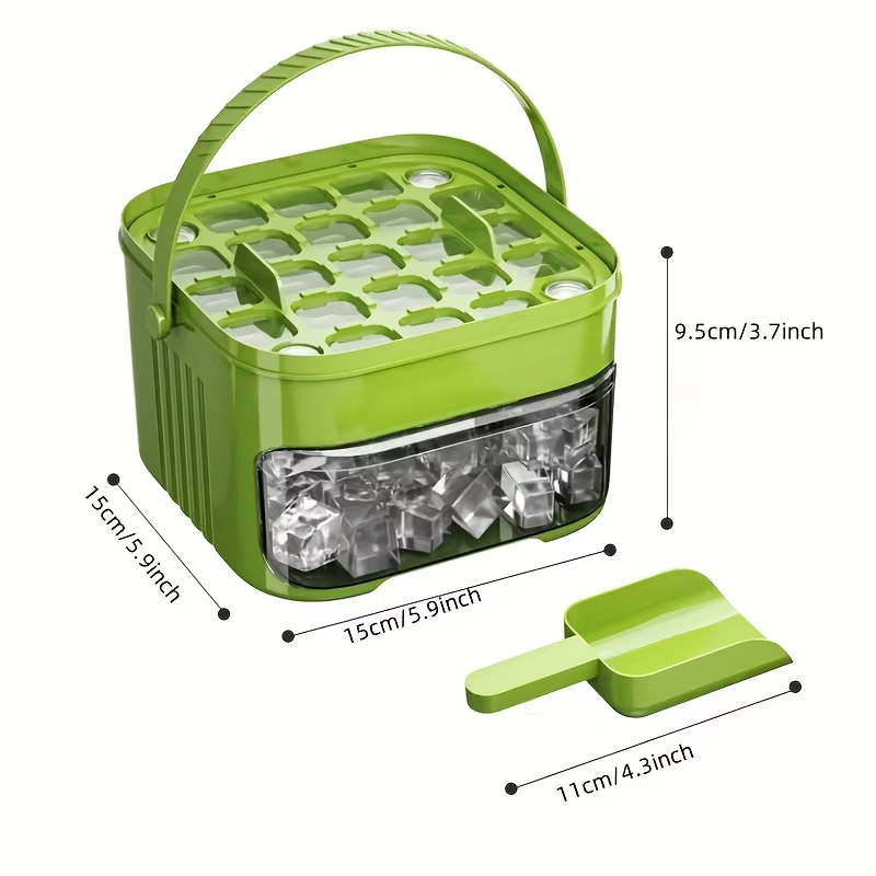 Bac à glaçons Compact Double couche avec couvercle et bac, tiroir à glace extractible avec poignée Portable, accessoires de cuisine, Gadgets