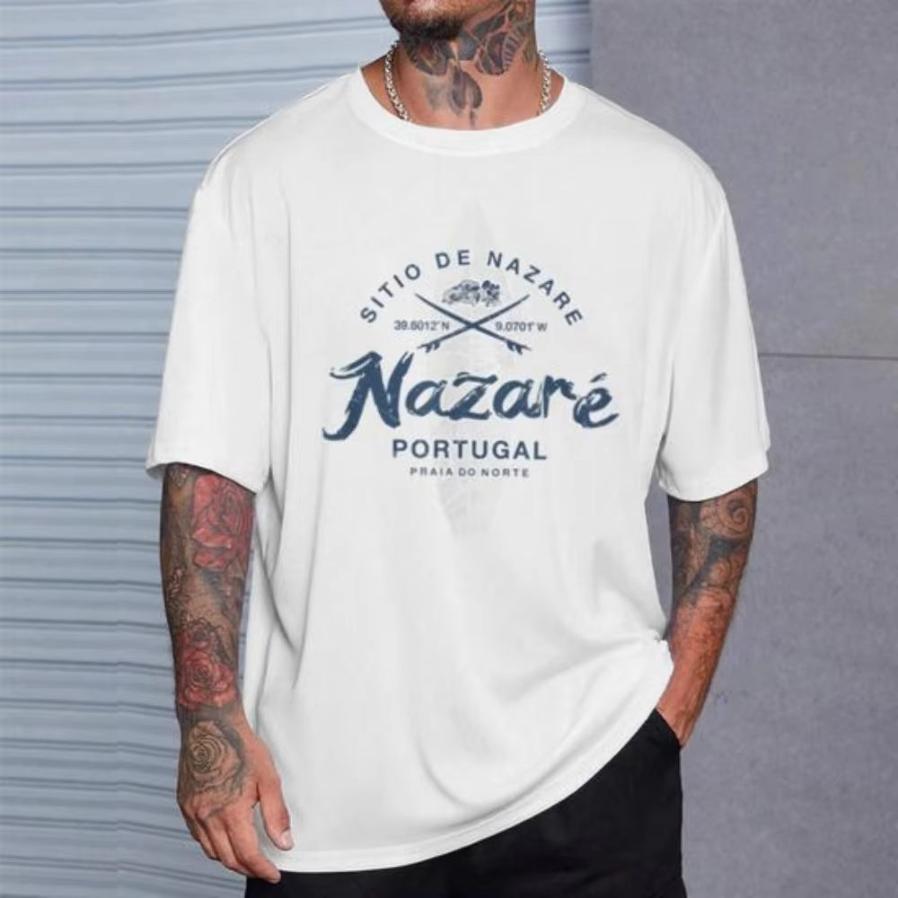 T-shirt de surf rétro Lisbonne Portugal pour homme et femme