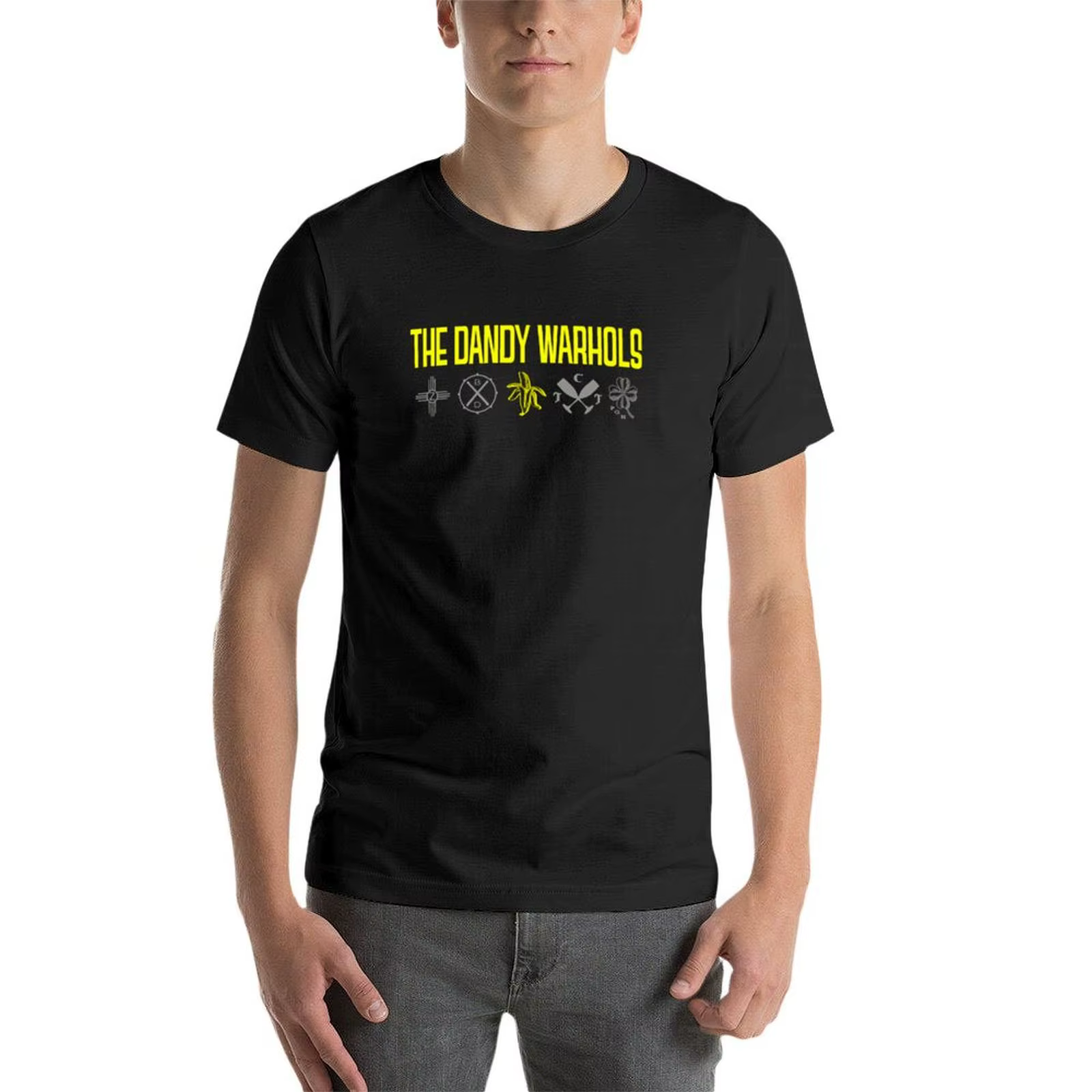 T-Shirt pour Homme avec Logos de Dessin Animé The Dandy Warhols