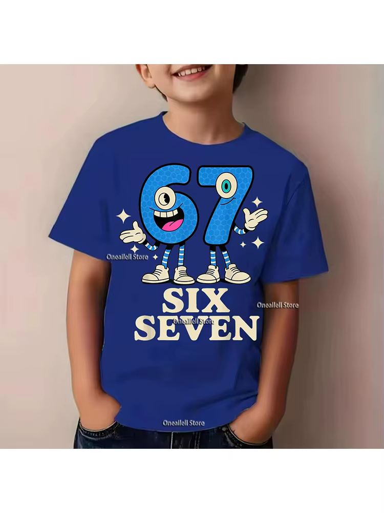 T-shirt graphique pour enfants avec motif de Noël SIX SEVEN 67