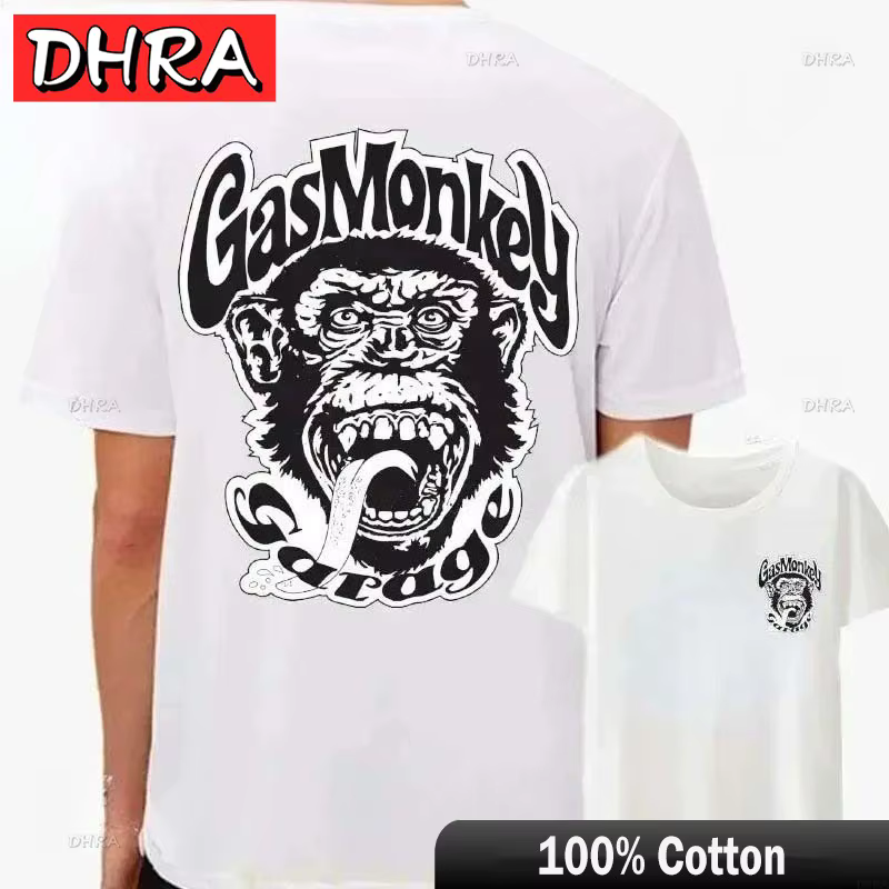 T-shirts en coton pour hommes Gas Monkeys Garage Piston