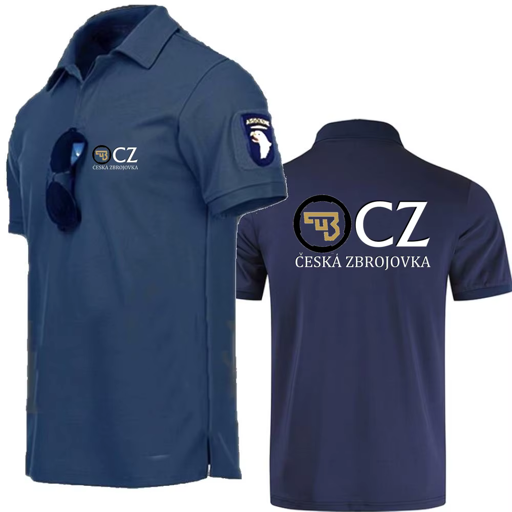 Polos pour hommes Style militaire T-Shirts respirant armée Combat tactique t-shirt CZ Ceska Zbrojovka armes à feu