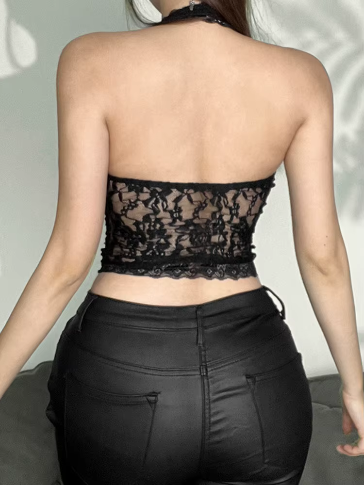 Débardeur col en v à lacets pour femmes
