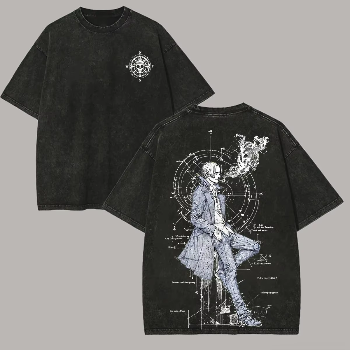 T-shirt graphique unisexe vintage en coton délavé à manches courtes pour homme et femme
