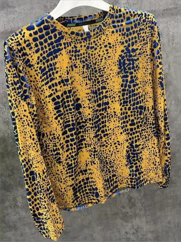 T-shirt à manches longues col rond de qualité supérieure pour homme