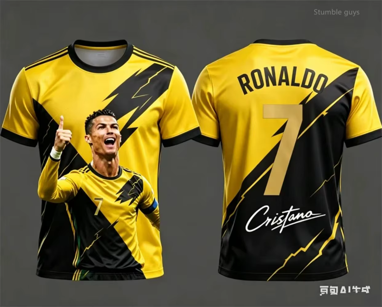 Tenue pour enfants avec design imprimé en 3D de Ronaldo pour l'été