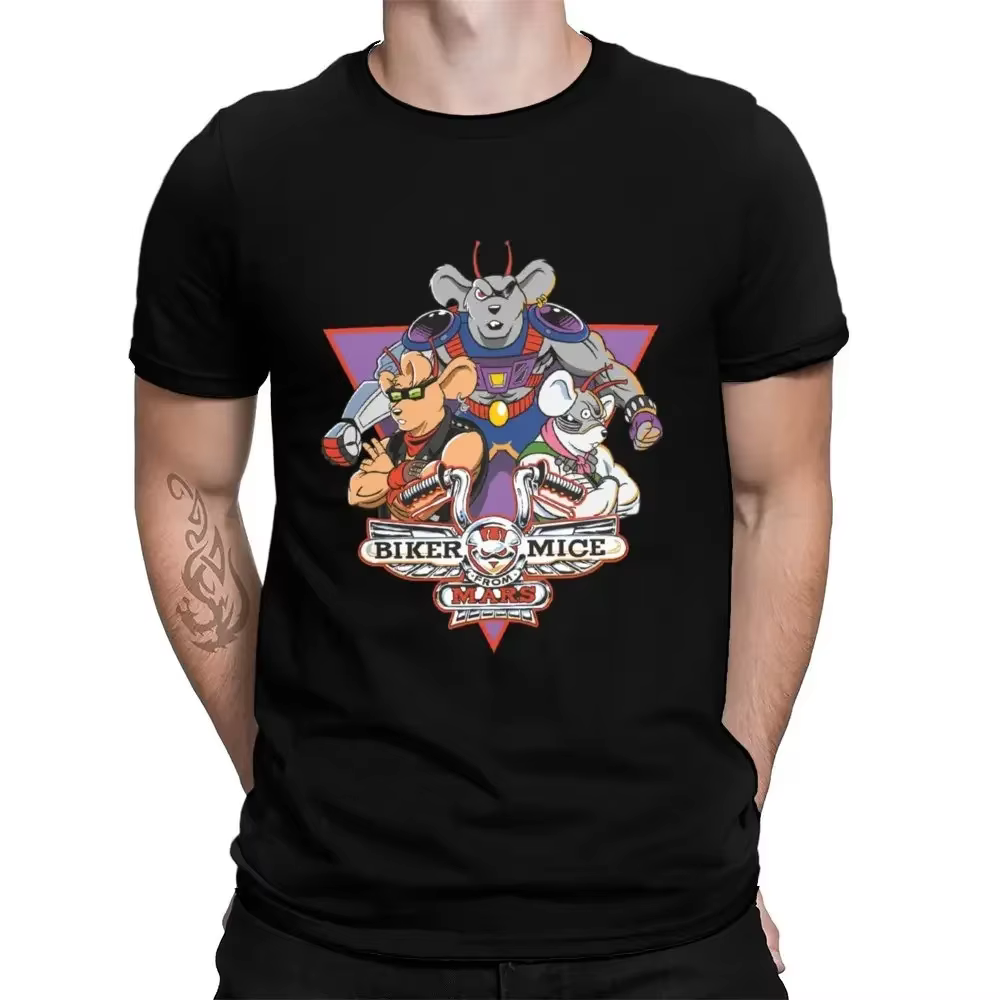 T-shirt de motard unique 100% Coton Biker Mice From Mars Bikermice Streetsharks Street Sharks USA Taille Homme Mode Poids Lourd