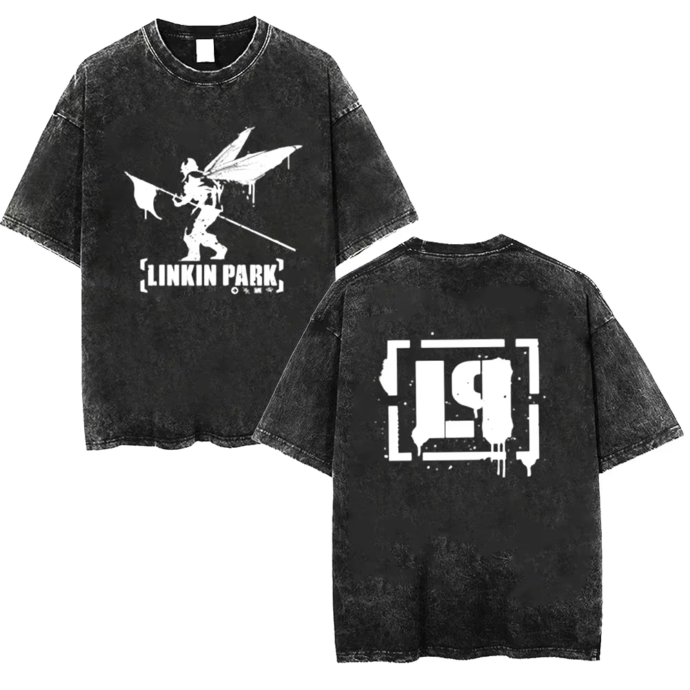 T-shirt délavé pour hommes Linkin Meteora 20e anniversaire Park