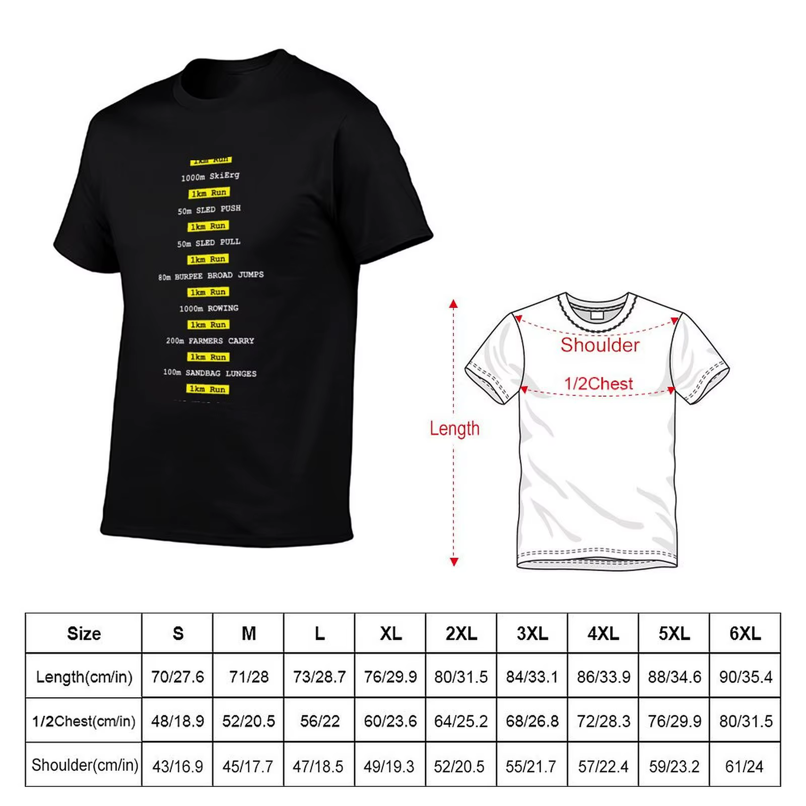 Hyrox T-Shirt Fitness T-Shirt homme décontracté chemise course homme t
