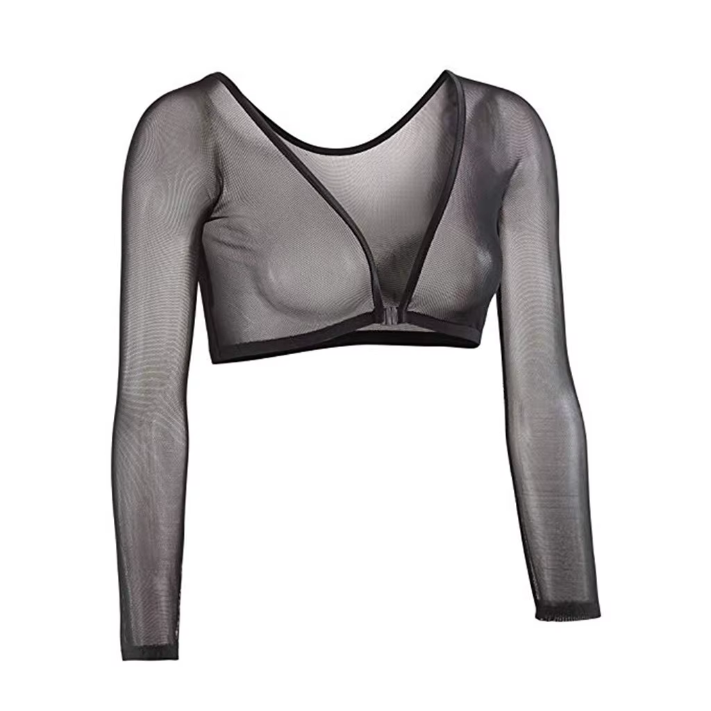 Maillot de corps transparent à manches longues pour femmes