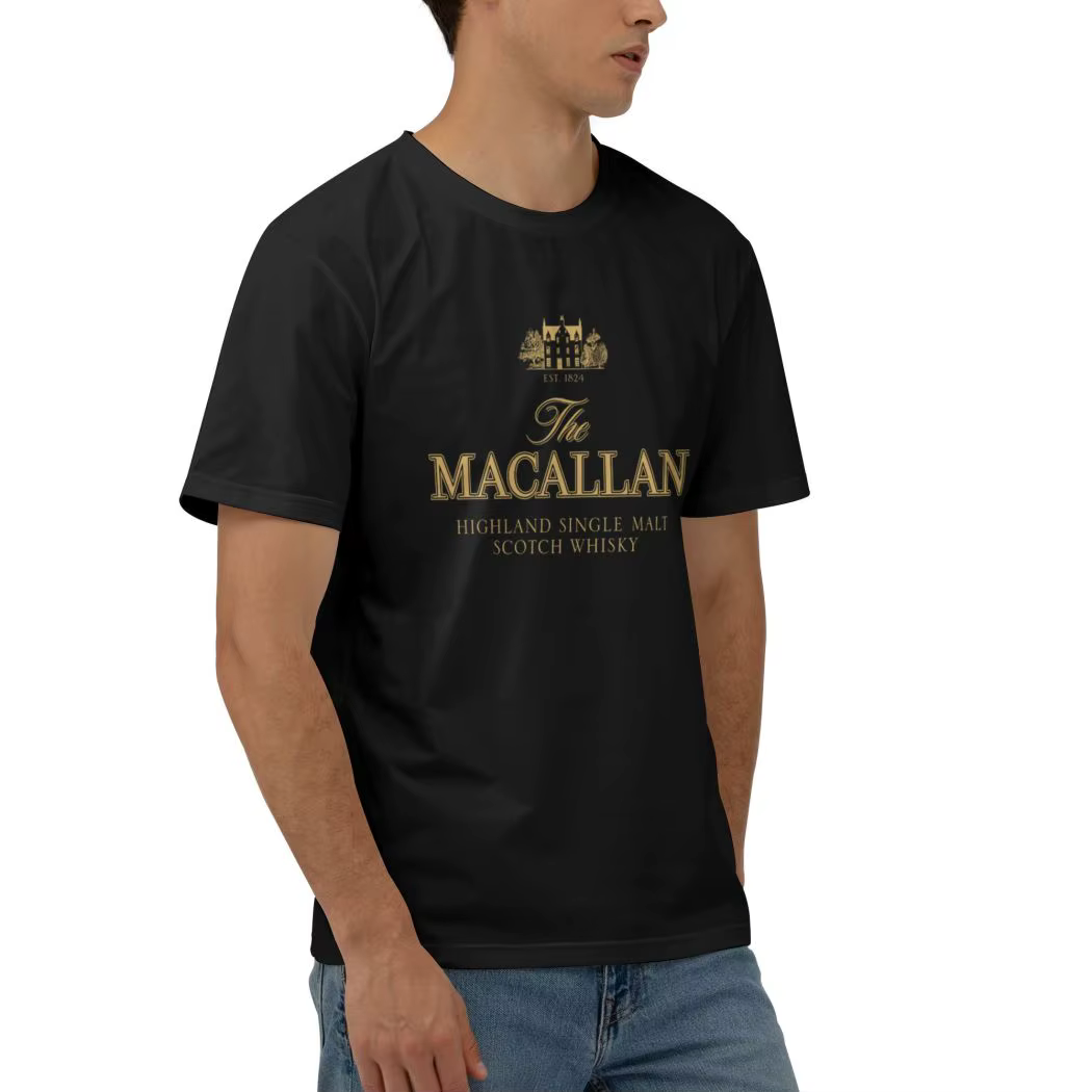 T-shirt manches courtes col rond homme, décontracté, à la mode, Macallan