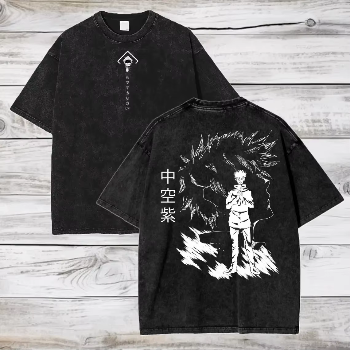 T-shirt Unisexe en Coton Lavé Gojo Satoru Jujutsu Kaisen Été 2026 – Vêtement Streetwear à Manches Courtes