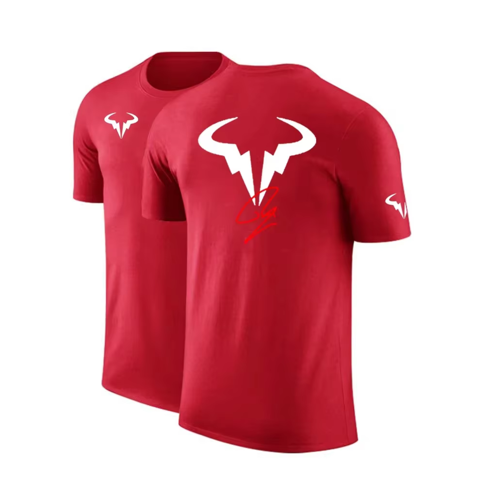 Rafael Nadal joueur de tennis hommes marque coton haute qualité impression ordinaire à manches courtes T-Shirt couleur unie décontracté hauts