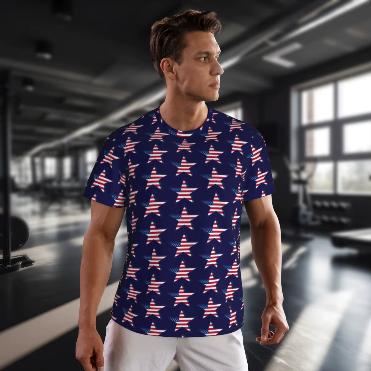 USA drapeau américain T-Shirt homme étoile imprimé patriotique Streetwear course T-Shirts respirant plage mode