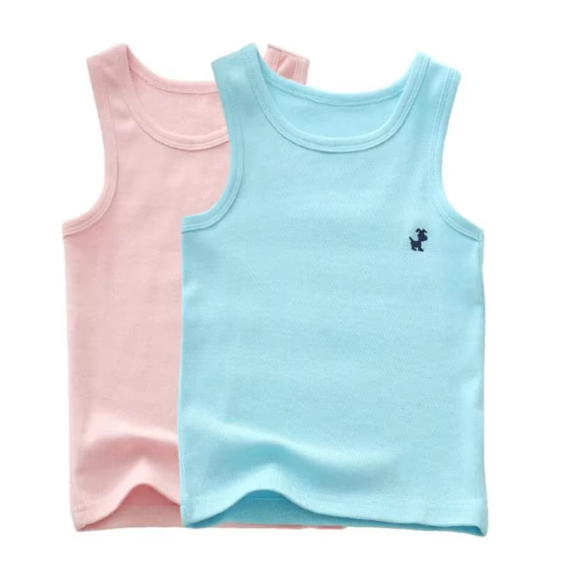 Mode enfants T-shirts pour filles couleur bonbon bébé garçons graphique T-shirt coton gilet hauts