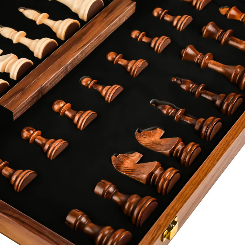 Jeu D'échecs Pliant en Bois de Qualité Supérieure