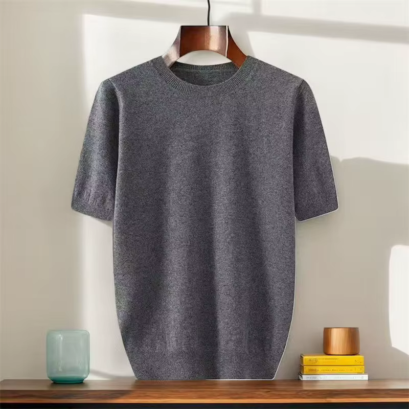 T-shirt en laine de cachemire mérinos super fine pour hommes