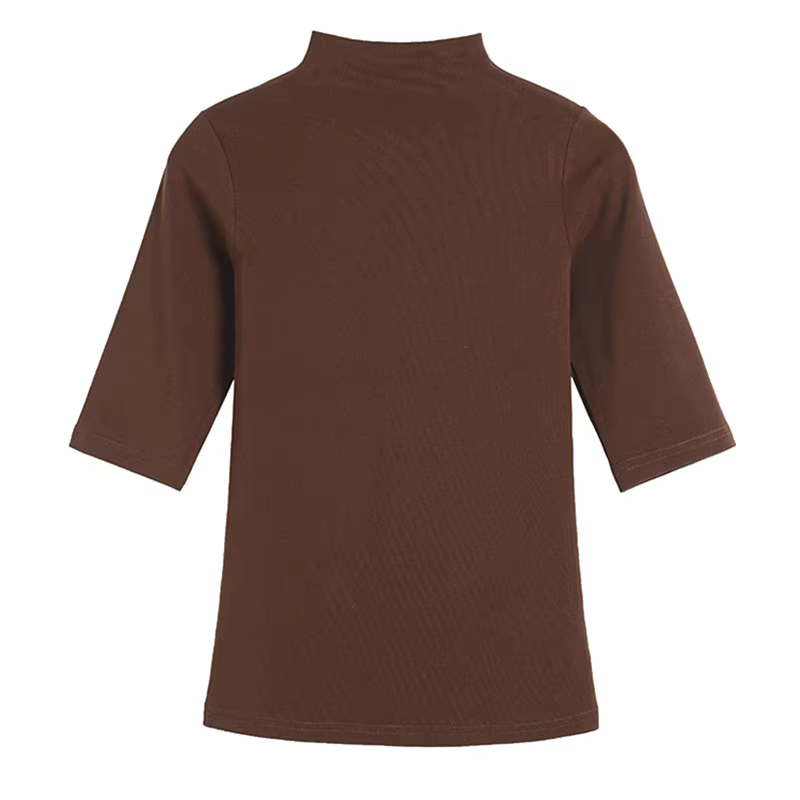 MRMT 2026 Nouveau T-shirt pour femme à col semi-montant et manches mi-longues