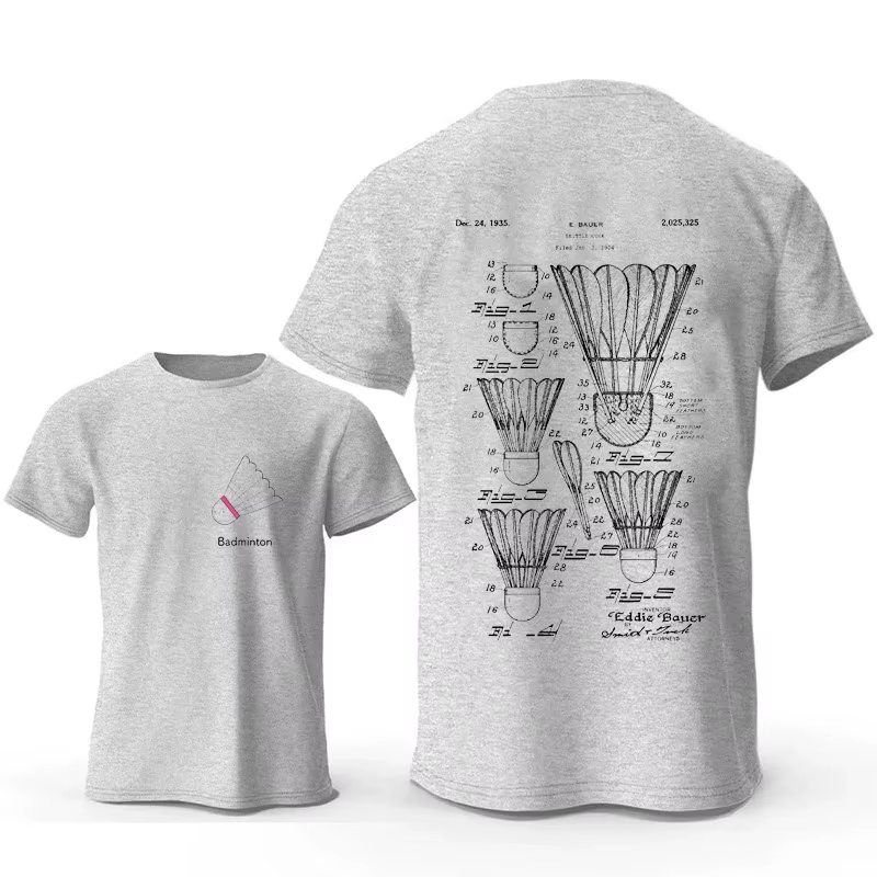 T-shirt imprimé badminton pour hommes