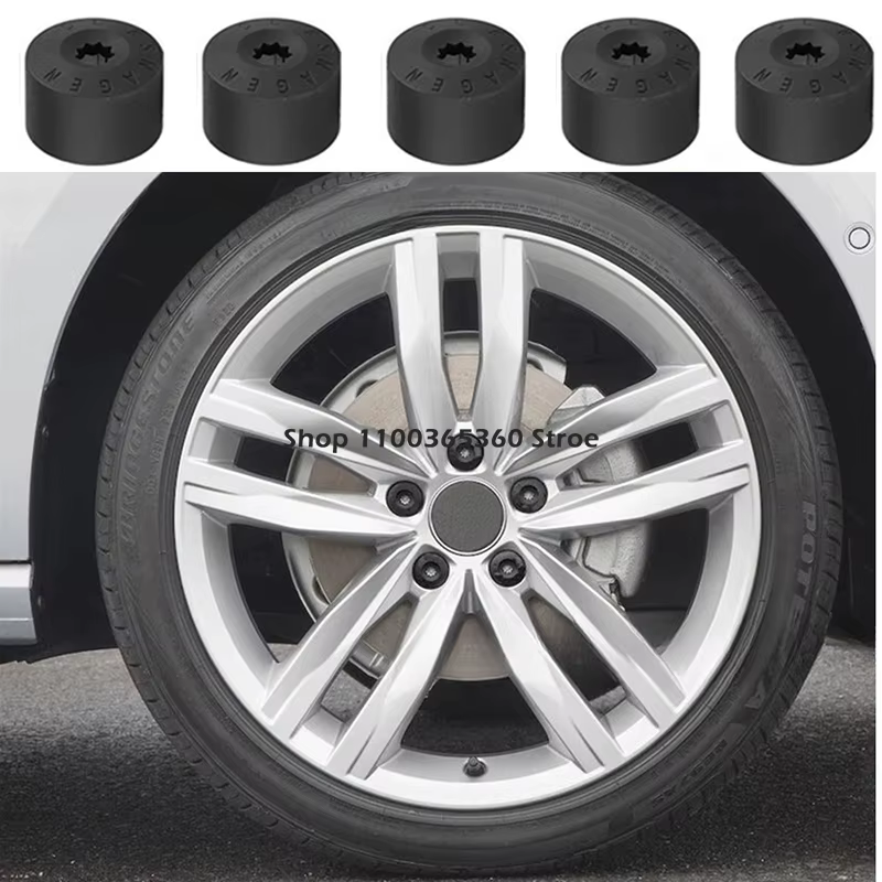 Bouchons de vis de pneu, accessoires de couvercle de boulon d'écrou de moyeu de roue de voiture, pour VW Volkswagen Jetta Polo Tiguan Golf MK4 Passat B6 Seat Leon Ibiza