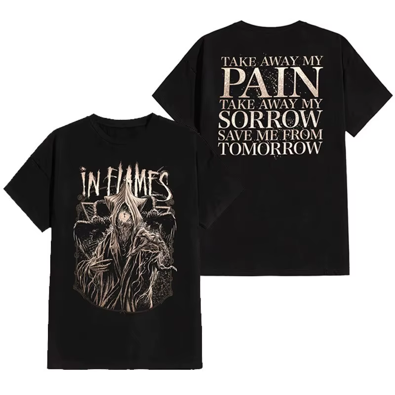 In Flames - T-shirt à manches courtes en pur coton pour homme