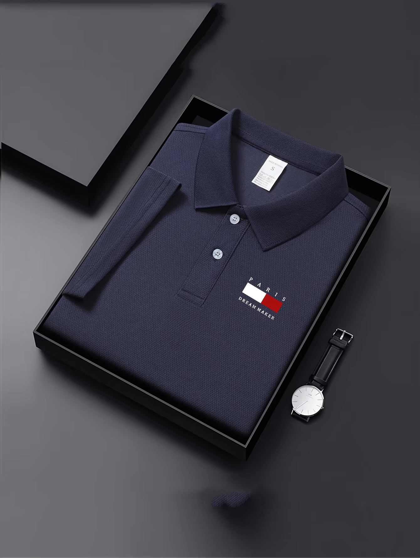 Polo respirant bleu marine pour homme