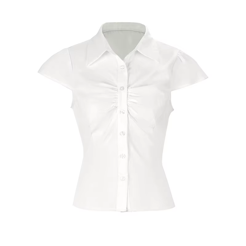 Femmes Blouses T-shirt été nouveau Streetwear mode bouton col rabattu décontracté mince t-shirts haut élégant dame vêtements polyvalents