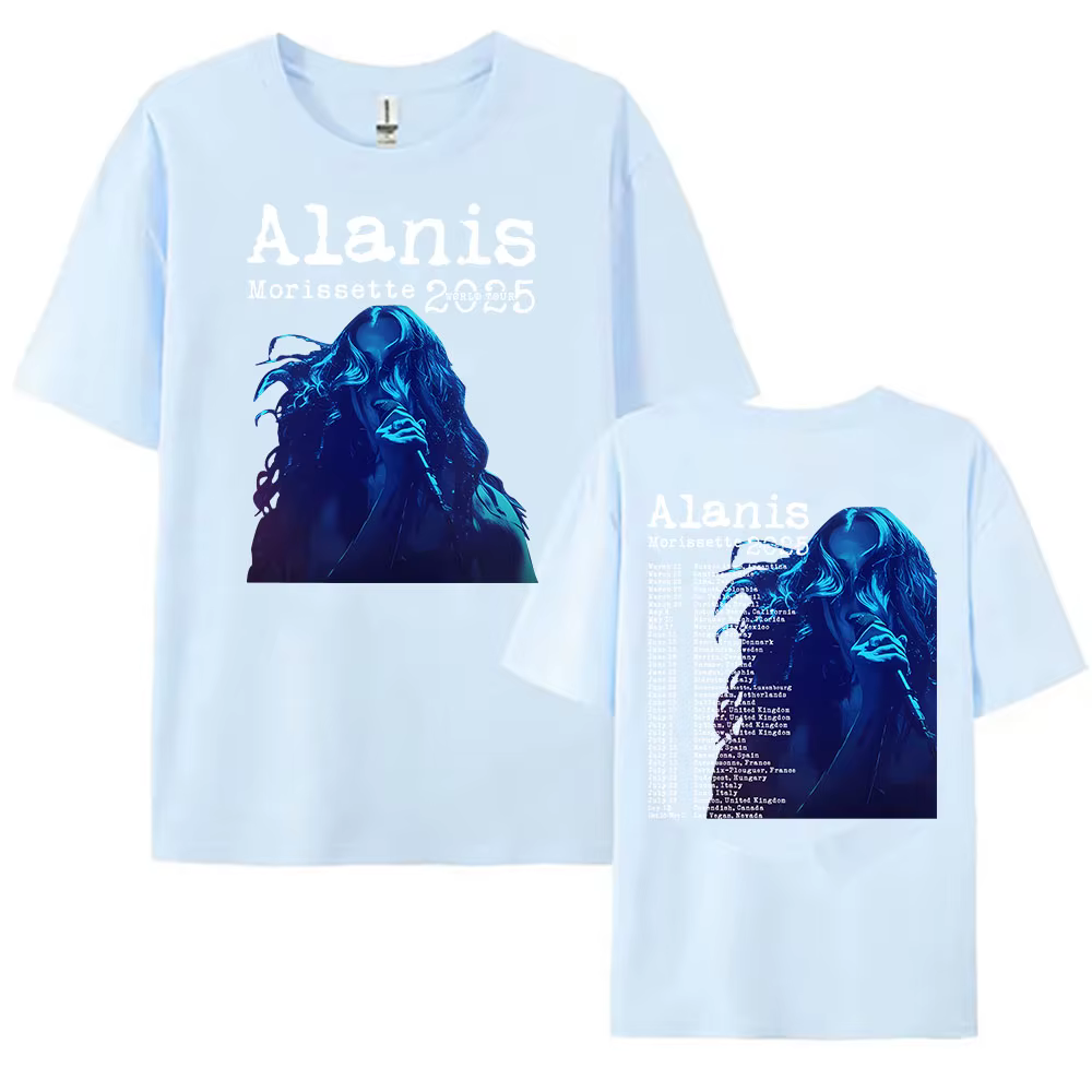 Alanis Morissette 2025 Tour du monde T-shirt à manches courtes col rond femmes/hommes t-shirts Streetwear Hip Hop