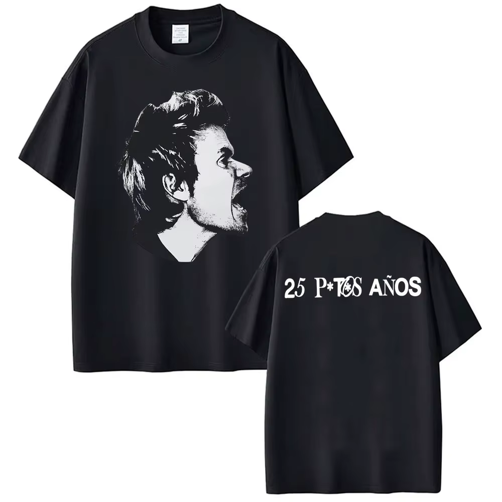 Dani Martín Concierto 25 ans Album T-shirts hommes femmes Vintage haute rue Hip Hop t-shirt 100% coton à manches courtes