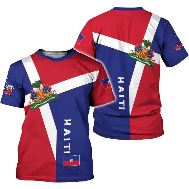 T-shirt pour homme avec motif de l'emblème national d'Haïti
