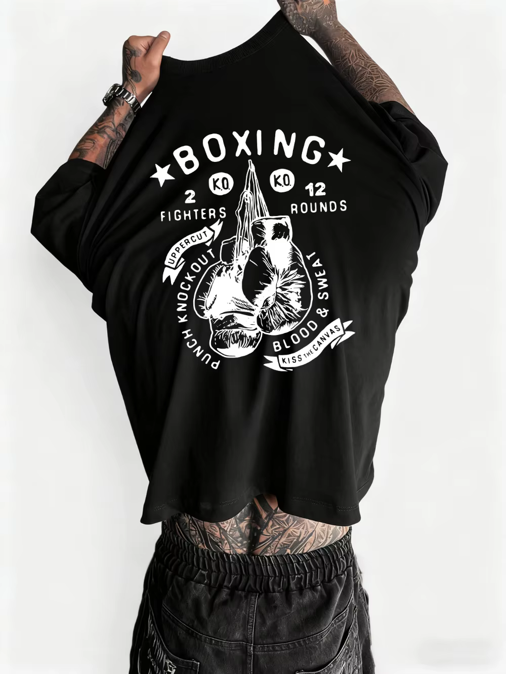 T-shirt imprimé boxe pour hommes